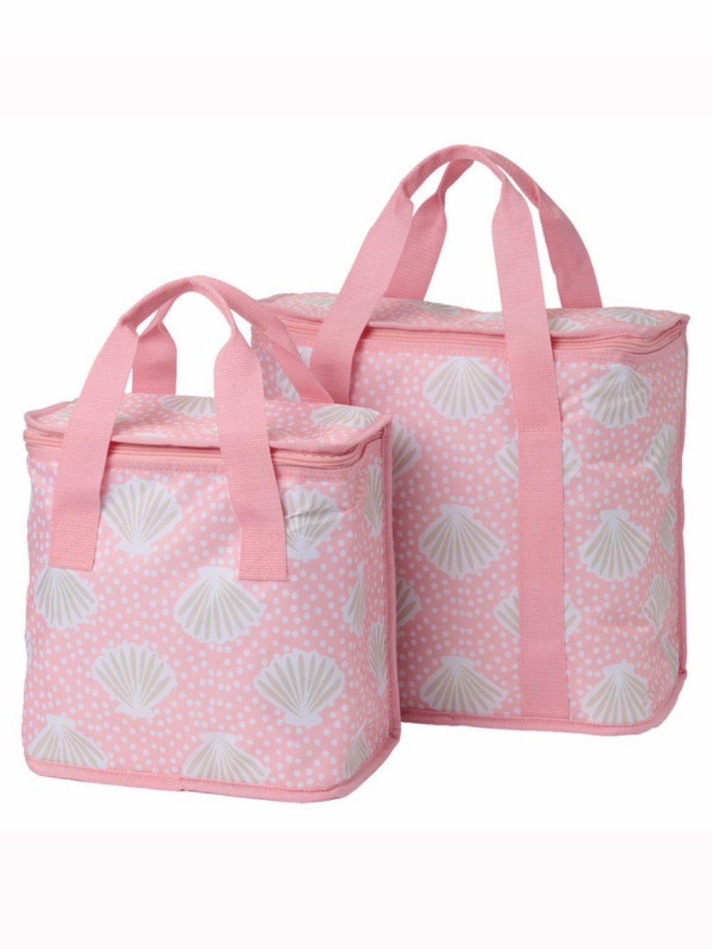 Pink SeaShell Insulated Cooler Bags (Set of 2)